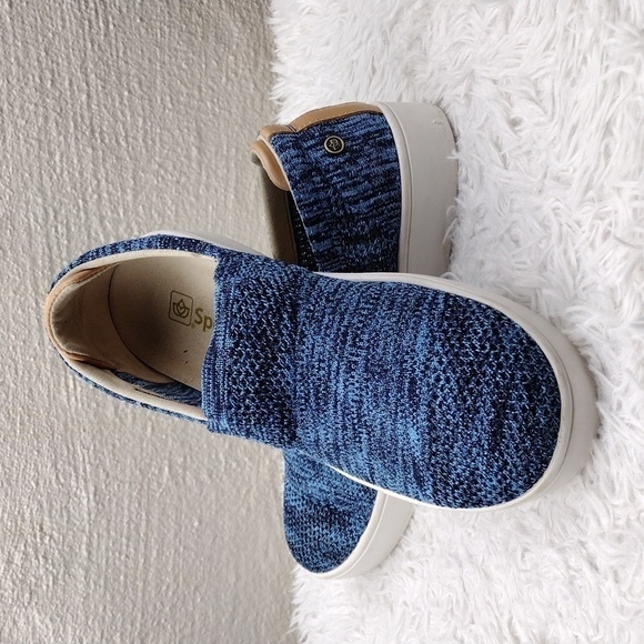 SPENCO Coastal Patriot Blue Multicolored Space-Dye Stretch Mesh Slip On Shoes - Picture 1 of 16